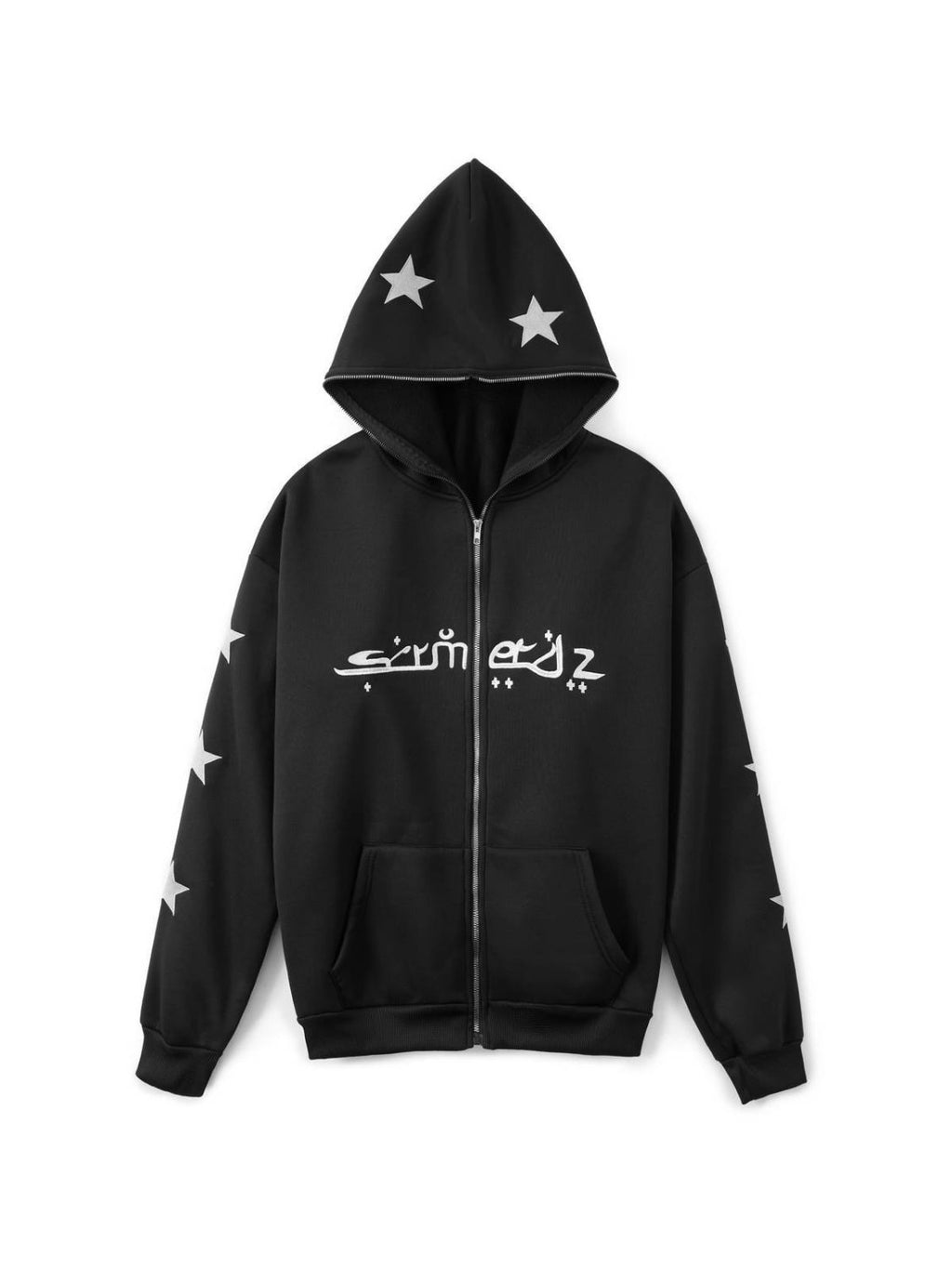 Men's Star Embroidery Zip Up Hoodie