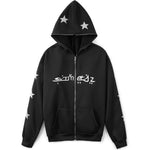 Men's Star Embroidery Zip Up Hoodie