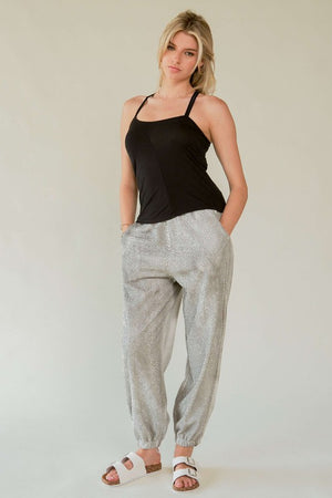 Davi & Dani Rhinestone Elastic Waist Joggers - All Mine Now Clothing