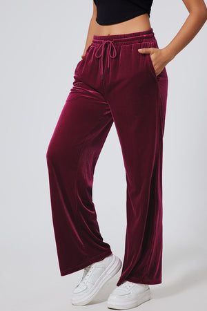 Drawstring Waist Wide Leg Active Pants - All Mine Now Clothing