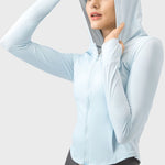 Millennia Pocketed Zip Up Hooded Long Sleeve Active Outerwear - All Mine Now Clothing