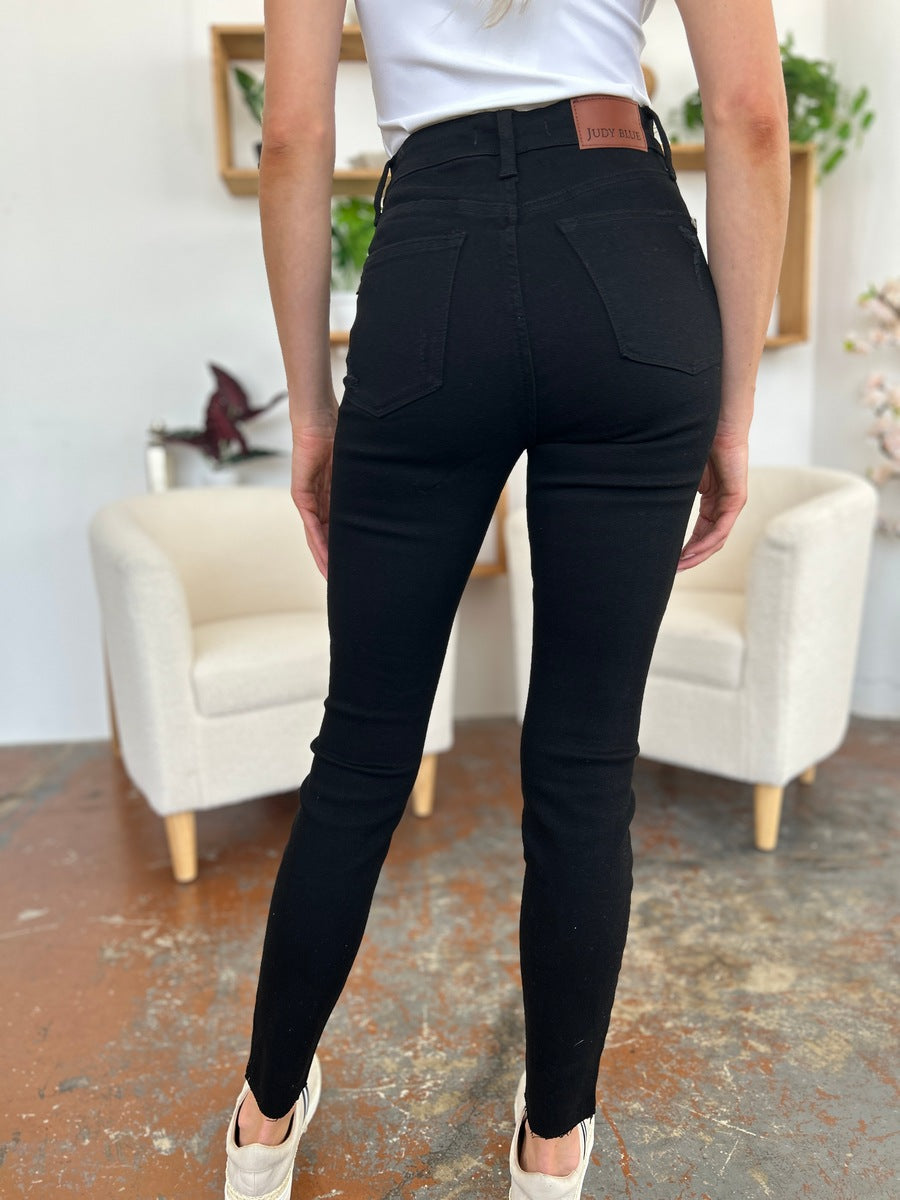 Judy Blue Full Size Distressed Tummy Control High Waist Skinny Jeans - All Mine Now Clothing