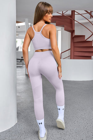 Tank Cropped Active Top and Pants Set - All Mine Now Clothing