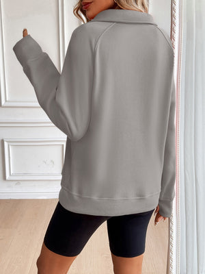 Ivy Lane Half Zip Raglan Sleeve Sweatshirt - All Mine Now Clothing