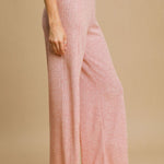 Umgee Elastic Waist Wide Leg Knit Pants Trendsi