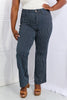 Judy Blue Cassidy Full Size High Waisted Tummy Control Striped Straight Jeans Trendsi