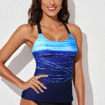 Scoop Neck Sleeveless Printed Swim Top - All Mine Now Clothing