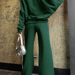 Baseball Collar Zip Up Top and Drawstring Paants Set - All Mine Now Clothing