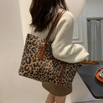 PU Leather Leopard Tote Bag - All Mine Now Clothing