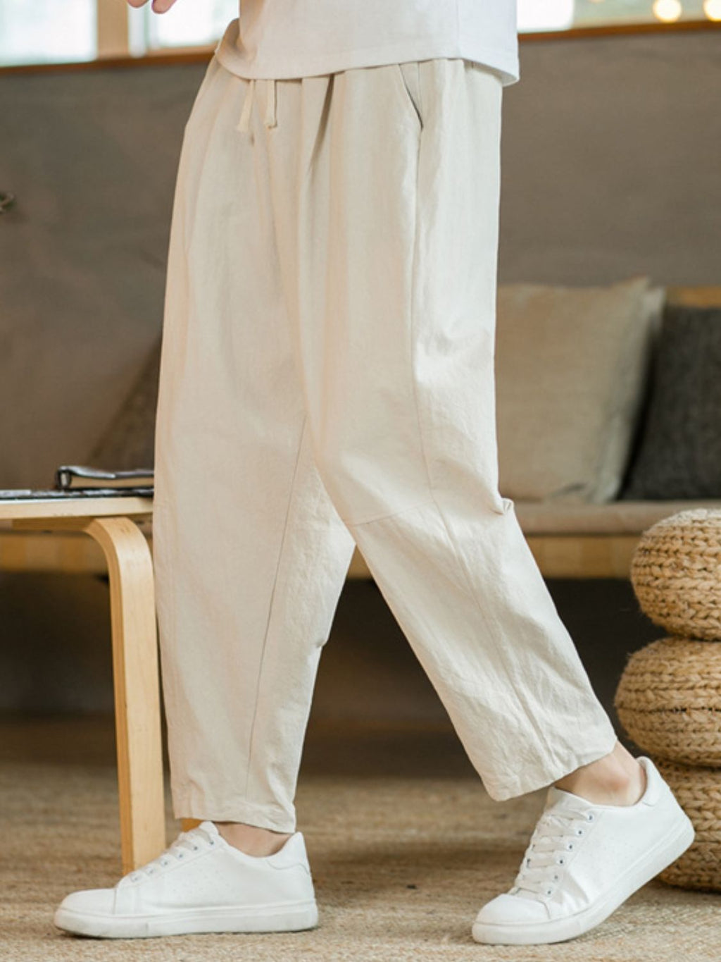 Plus Size Drawstring Pants with Pockets