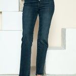 Judy Blue Full Size Button Fly Hem Destroy Straight Jeans Trendsi