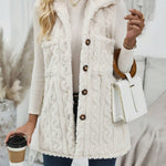 Fuzzy Button Up Vest Coat - All Mine Now Clothing