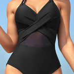 Crisscross Halter Neck One-Piece Swimwear - All Mine Now Clothing