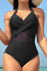 Crisscross Halter Neck One-Piece Swimwear - All Mine Now Clothing