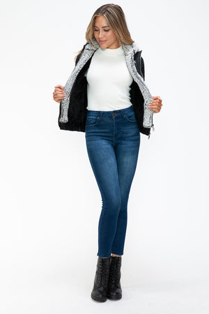 YMI Removable Faux Layered Multi-Pocket Jacket with Fuzzy Hood - All Mine Now Clothing