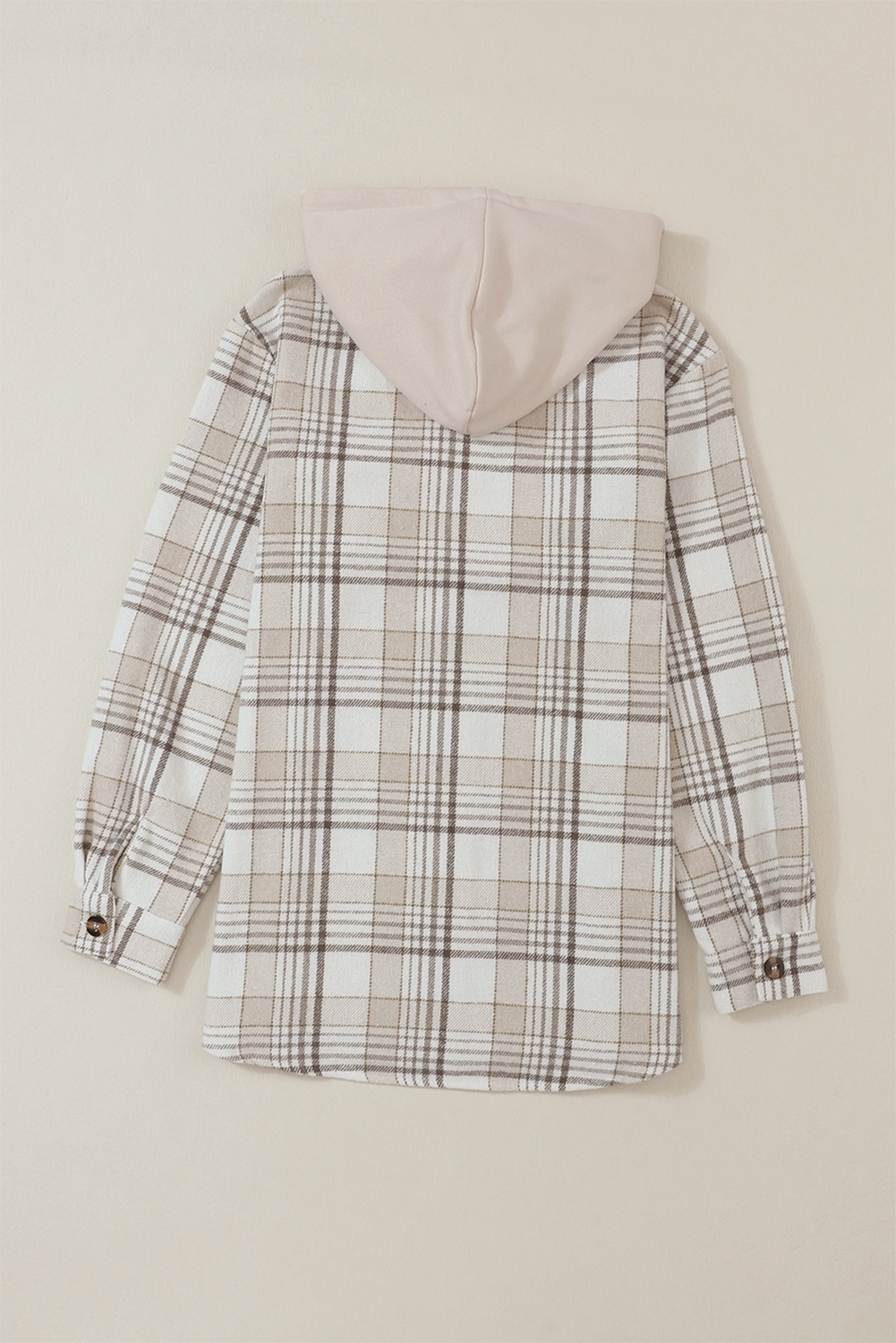 Plaid Removable Hood Button Up Shacket - All Mine Now Clothing