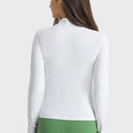 Millennia Half Zip Thumbhole Sleeve Sports Top - All Mine Now Clothing