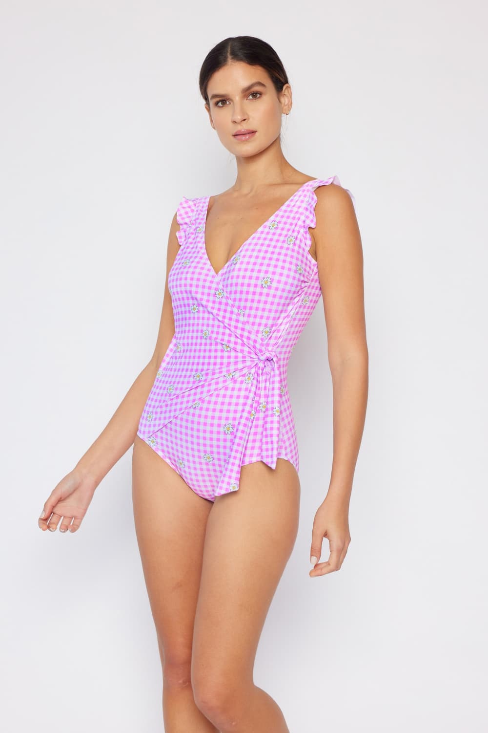 Marina West Swim Full Size Float On Ruffle Faux Wrap One-Piece in Carnation Pink - All Mine Now Clothing