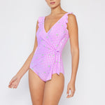 Marina West Swim Full Size Float On Ruffle Faux Wrap One-Piece in Carnation Pink - All Mine Now Clothing