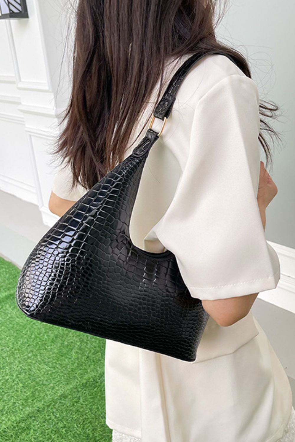 PU Leather Stone Texture Shoulder Bag - All Mine Now Clothing