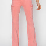 RISEN Full Size High Rise Side Slit Cargo Bootcut Jeans - All Mine Now Clothing