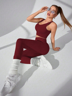 Scoop Neck Wide Strap Top and Pants Active Set - All Mine Now Clothing