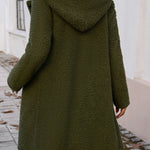 Devine Pocketed Long Sleeve Hooded Teddy Coat - All Mine Now Clothing