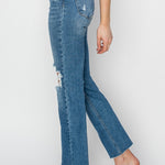 RISEN High Rise Distressed Ankle Jeans Trendsi