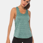 Full Size Scoop Neck Wide Strap Active Tank - All Mine Now Clothing