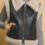 Love Tree Sherpa Zip Up Vest with Pockets - All Mine Now Clothing