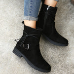 Suede Side Zip Round Toe Boots - All Mine Now Clothing