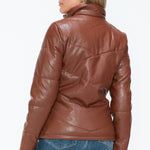 Snobbish Pocketed Zip Up Turtleneck Puffer Jacket - All Mine Now Clothing