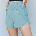 Ninexis Stay Active High Waistband Active Shorts in Pastel Blue - All Mine Now Clothing