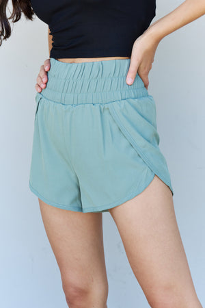 Ninexis Stay Active High Waistband Active Shorts in Pastel Blue - All Mine Now Clothing