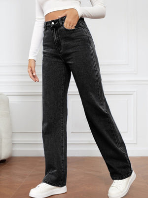 High Waist Straight Jeans - All Mine Now Clothing