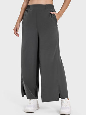 Millennia Slit Wide Leg Active Pants - All Mine Now Clothing