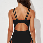 Tied Cutout Plunge One-Piece Swimsuit - All Mine Now Clothing