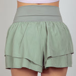 VERY J V-Shaped High Waist Layered Active Shorts - All Mine Now Clothing