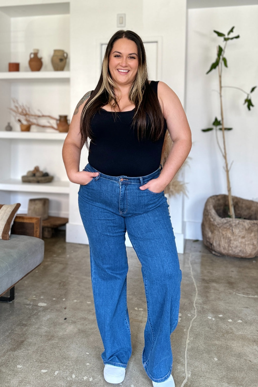 Judy Blue Full Size High Rise Straight Jeans - All Mine Now Clothing