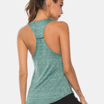 Full Size Scoop Neck Wide Strap Active Tank - All Mine Now Clothing