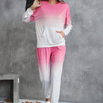 Gradient Round Neck Sweatshirt and Joggers Set - All Mine Now Clothing