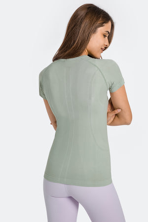 Millennia Round Neck Short Sleeve Active T-Shirt - All Mine Now Clothing