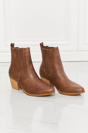 MMShoes Love the Journey Stacked Heel Chelsea Boot in Chestnut - All Mine Now Clothing