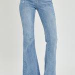 Risen Full Size High Rise Frayed Hem Flare Jeans - All Mine Now Clothing