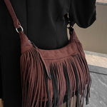 Suede Fringe Adjustable Strap Shoulder Bag - All Mine Now Clothing