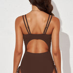 Tied Cutout Plunge One-Piece Swimsuit - All Mine Now Clothing