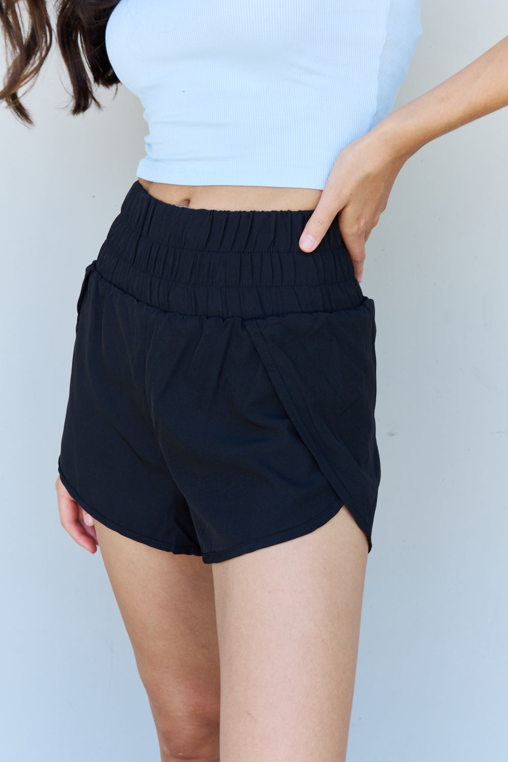 Ninexis Stay Active High Waistband Active Shorts in Black - All Mine Now Clothing