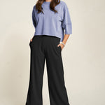 Davi & Dani Wide Leg Mid-Rise Pants - All Mine Now Clothing