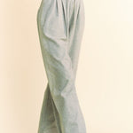 Davi & Dani Rhinestone Elastic Waist Wide Leg Pants - All Mine Now Clothing