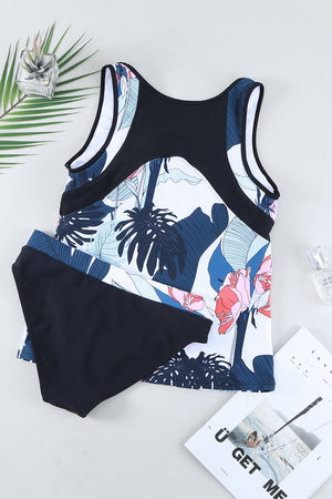 Printed Wide Strap Tankini Set - All Mine Now Clothing